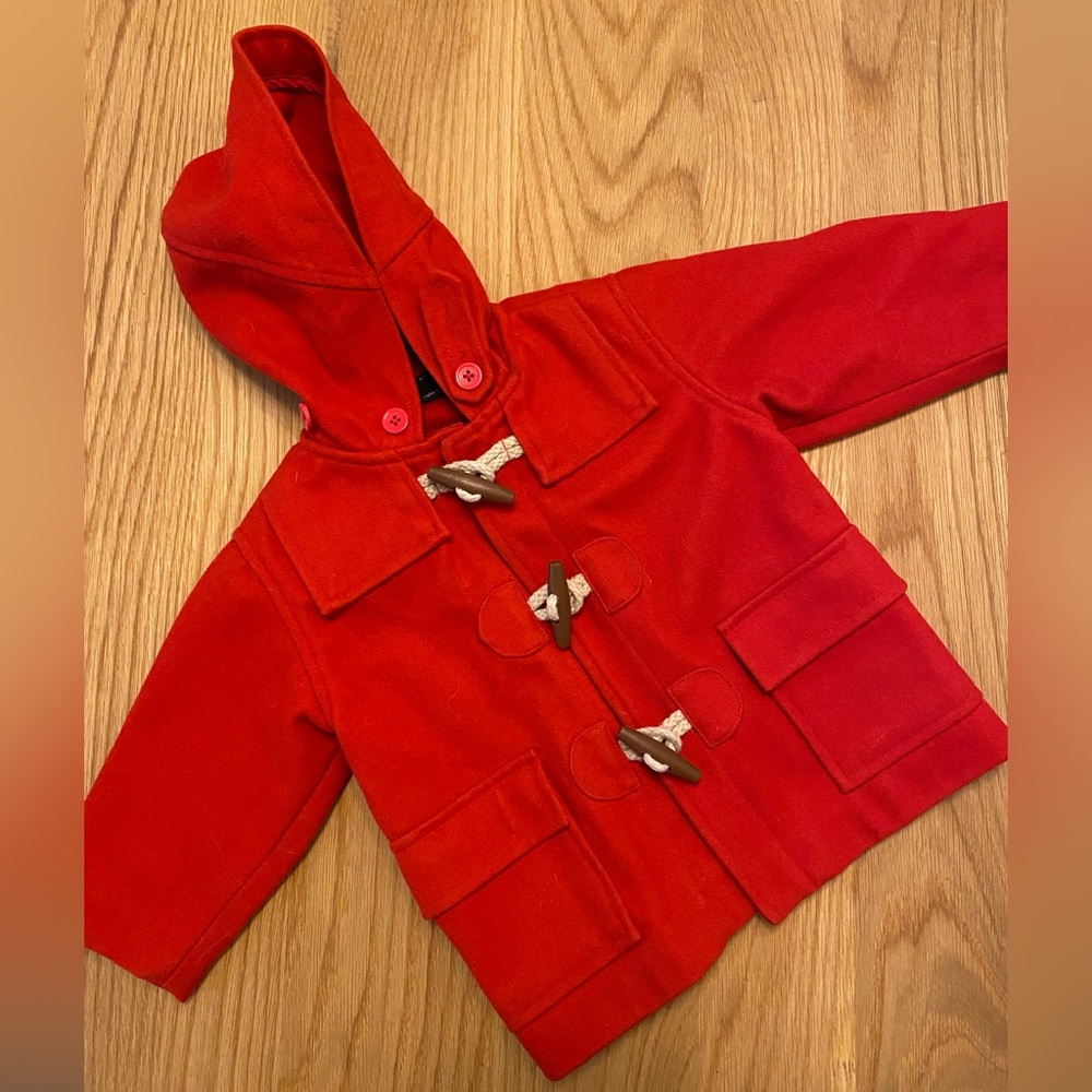 Banana Republic Hooded Red Pea Coat Toddler